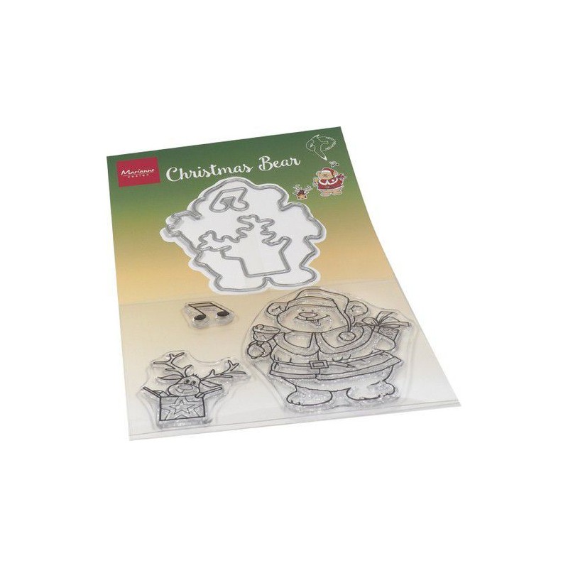 Marianne D Clear Stamp & die set Hetty‘s Christmas bear  120x205mm