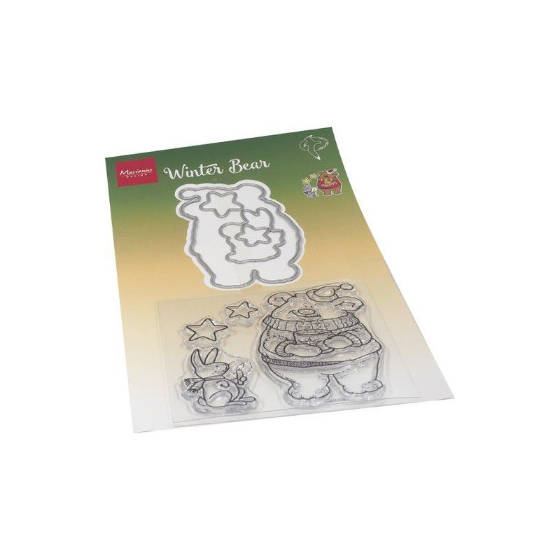 Marianne D Clear Stamp & die set Hetty‘s Winter bear  120x205mm