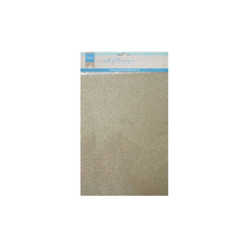 Marianne D A4 Soft PLATINUM Glitter paper 5 sheet