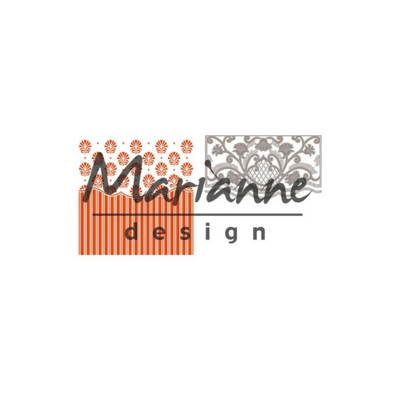 Marianne D Embossing folder + die Anja`s ornamental 15,2x15,4 cm