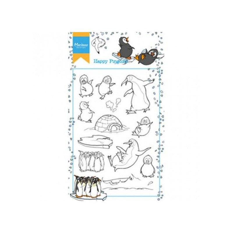 Marianne Design clear stamps Hetty's happy pinguins