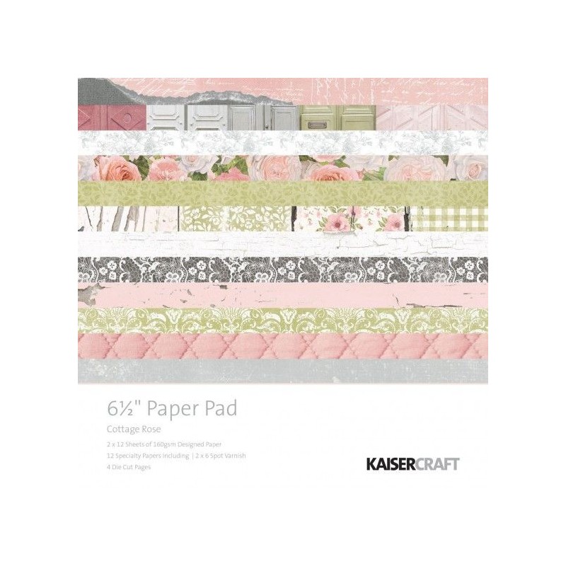 Kaisercraft paper pad cottage rose 16,5x16,5cm