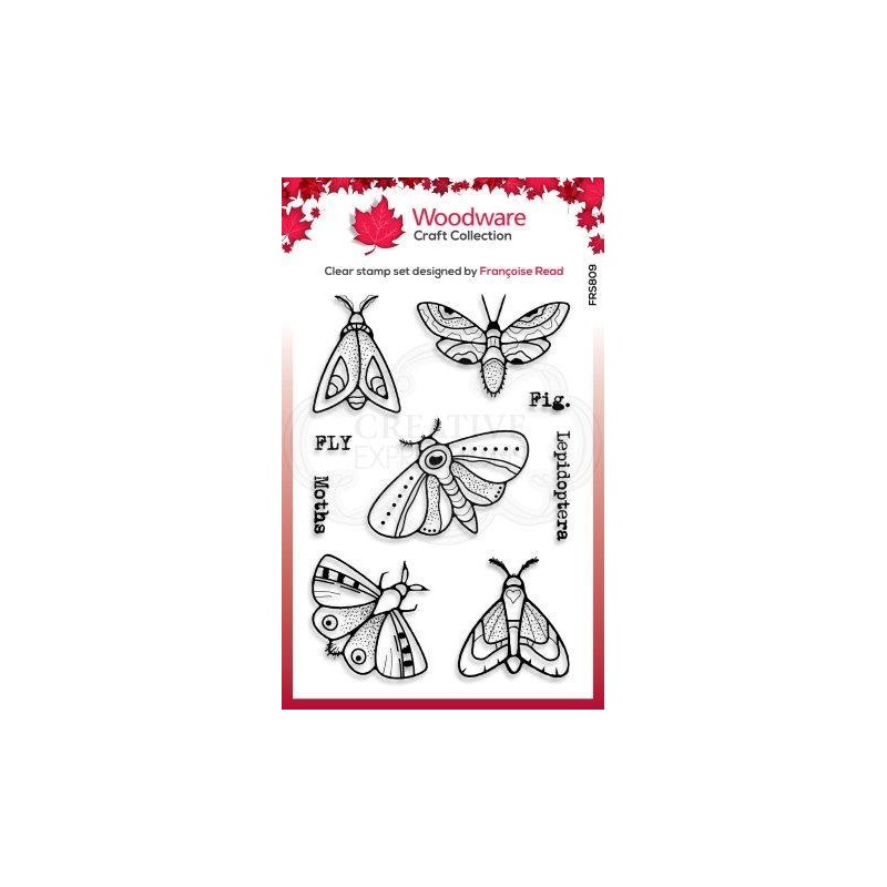 Woodware Clear Stamp "Moths"A6