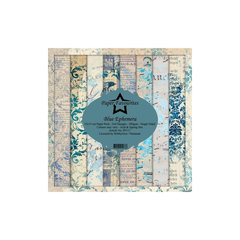 Paper Favourites Pack 15x15 cm "Blue Ephemera" 15x15