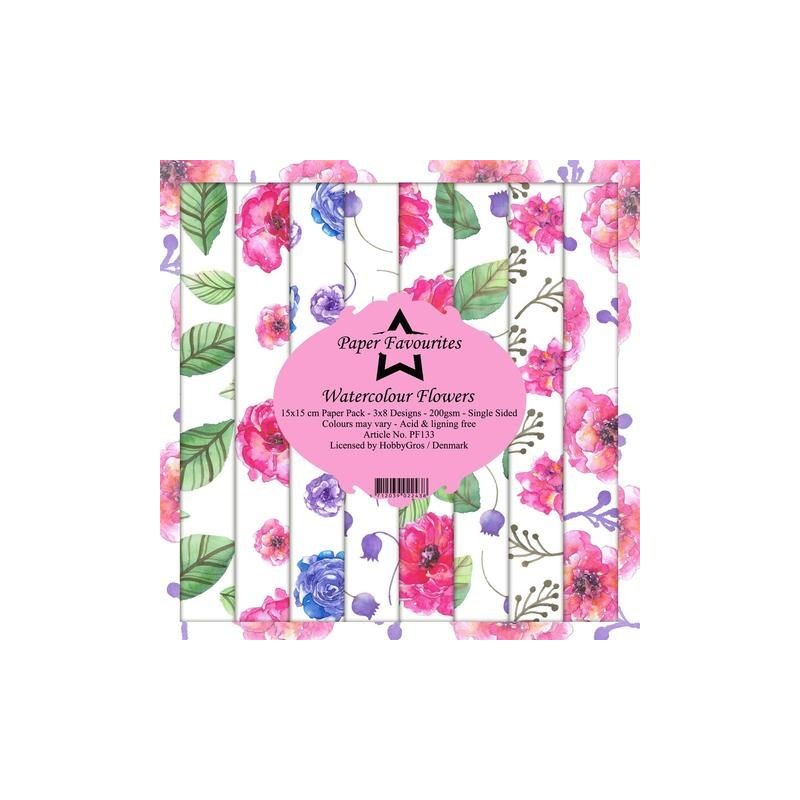 Paper Favourites Pack 15x15 cm "Watercolour Flowers"
