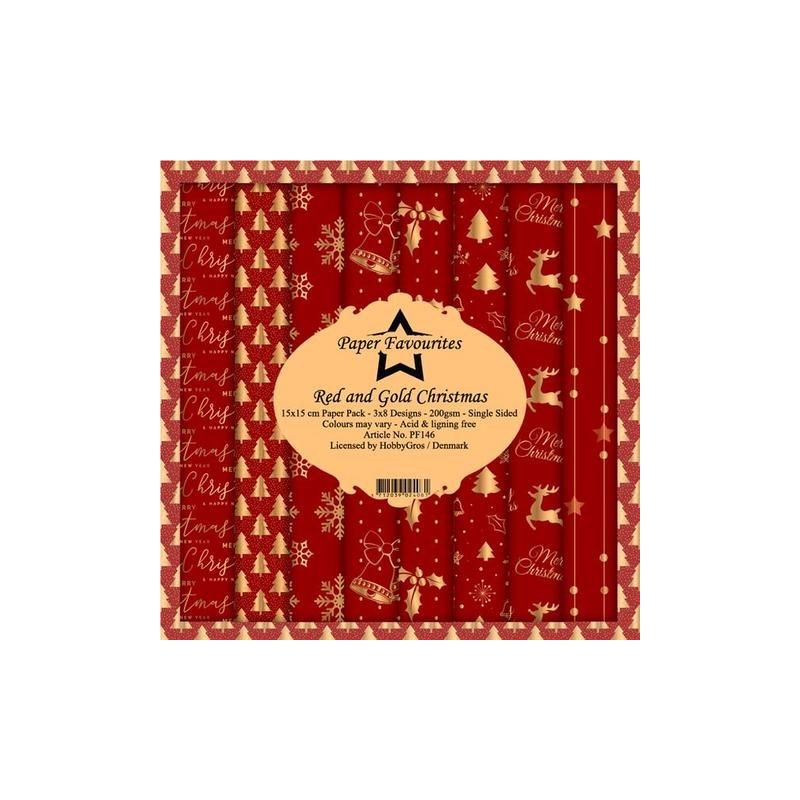 Paper Favourites Pack 15x15 cm "Red and Gold Christmas"