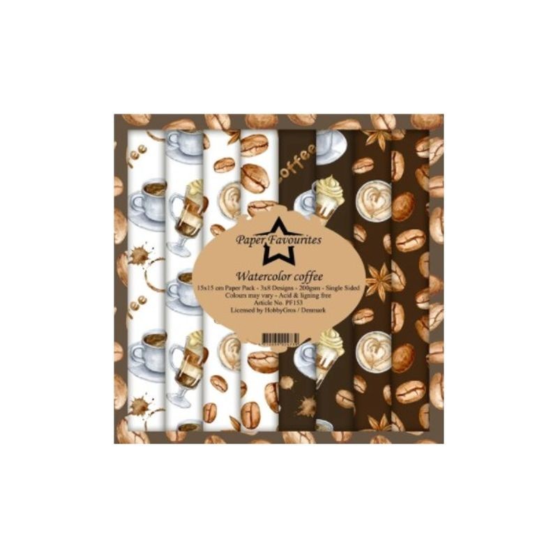 Paper Favourites Pack 15x15 cm "Watercolor coffee"