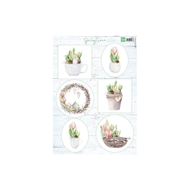 Marianne D Decoupage sheets Tulips & willow cats A4