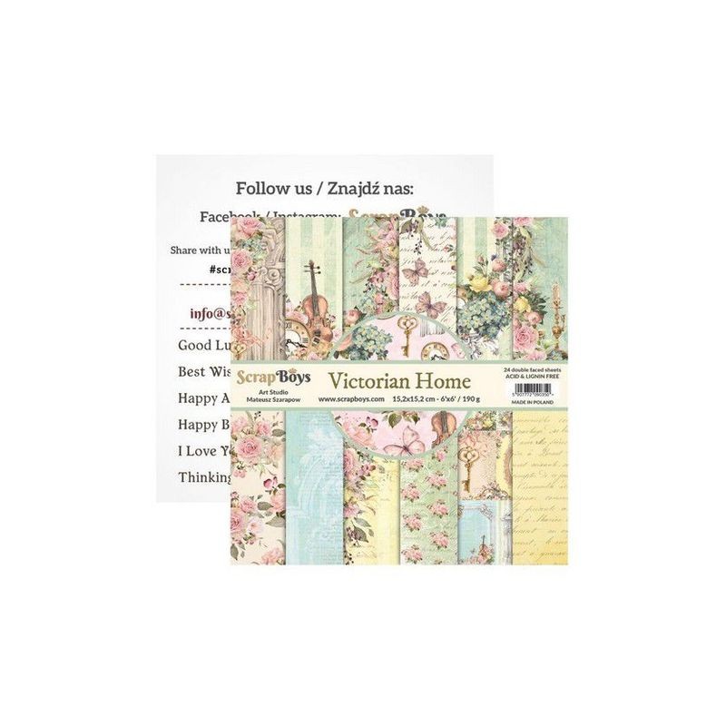 ScrapBoys Victorian Home paperpad 190gr 15,2cmx15,2cm