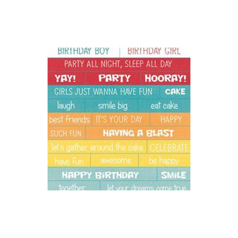 Piatek13 - Sticker sheet Happy Birthday 01  10,5x23 cm