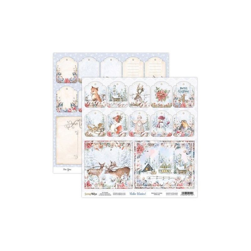 ScrapBoys Hello Winter! paper sheet DZ  190gr 30,5x30,5cm