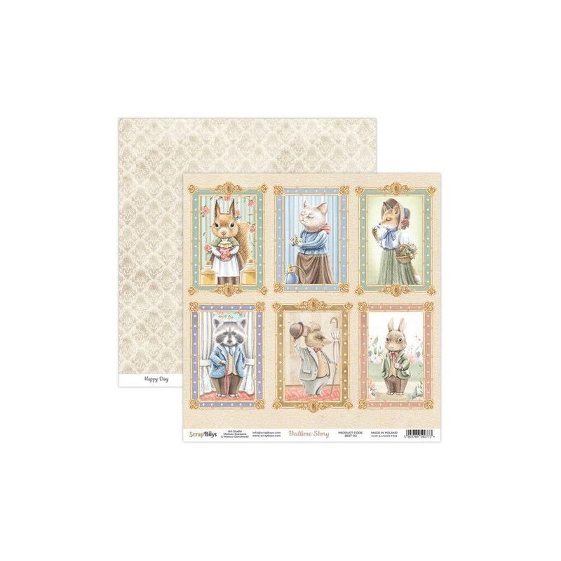ScrapBoys Bedtime story paper sheet DS  190gr 30,5x30,5cm BEST-03