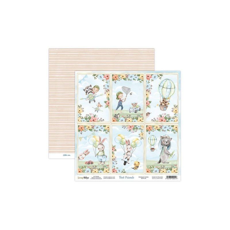 ScrapBoys Best Friends paper sheet DZ  190gr 30,5x30,5cm