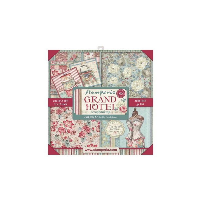 Stamperia BIG Block 22 sheets 30.5x30.5 (12x12) Double Face "Grand Hotel"