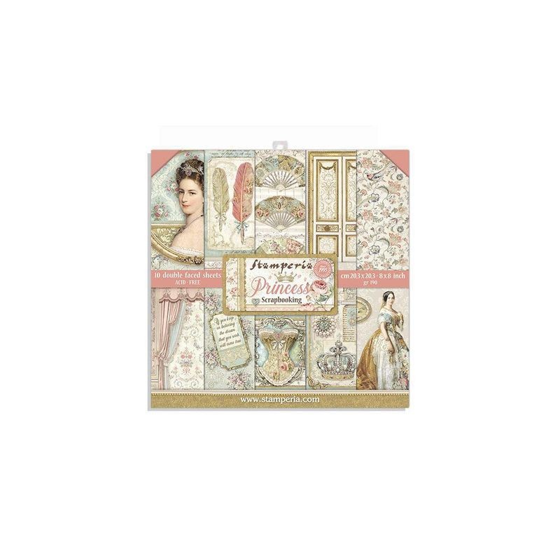 Stamperia Block 10 Sheets 20.3X20.3 (8"X8") Double Face "Princess"