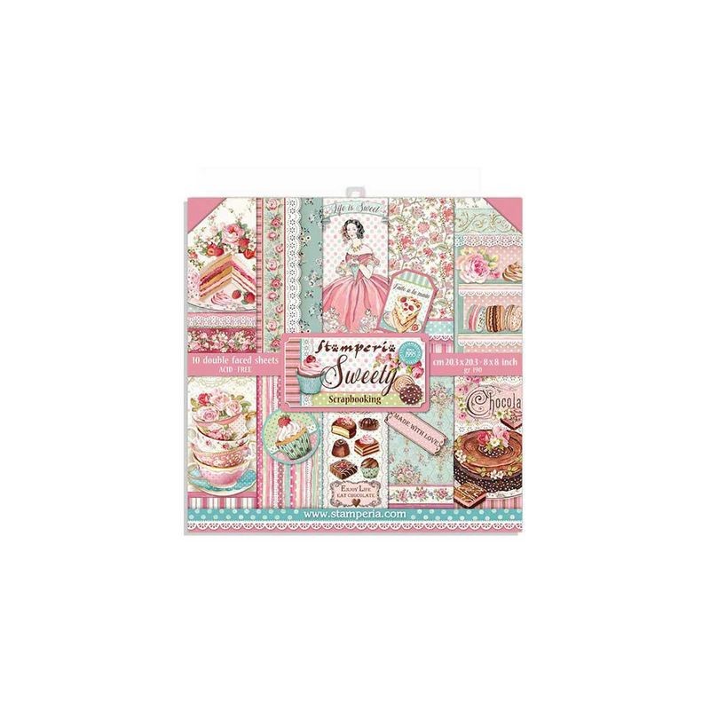 Stamperia Block 10 Sheets 20.3X20.3 (8"X8") Double Face "Sweety"