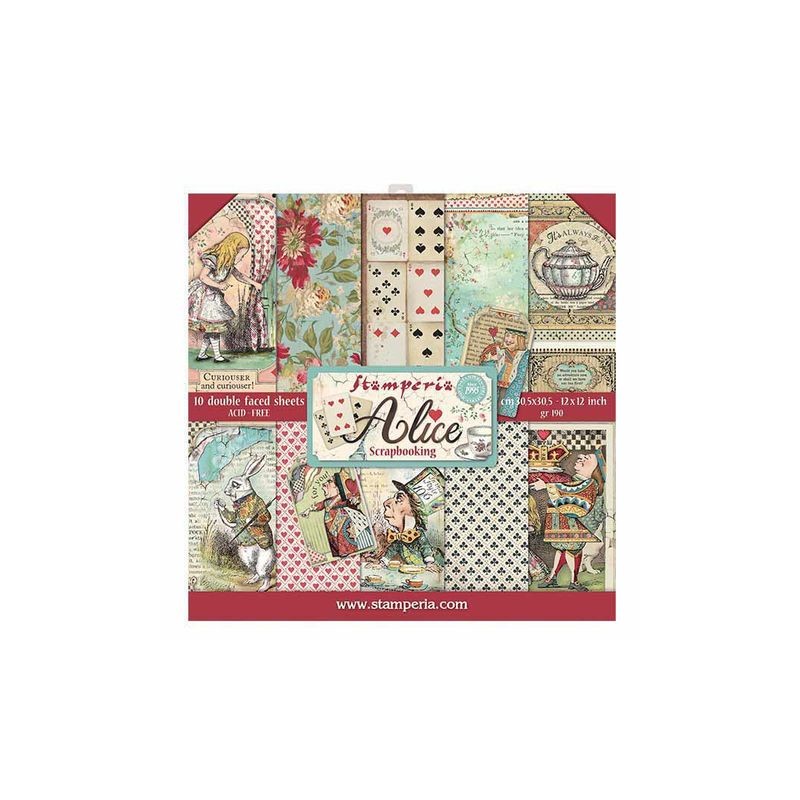 Stamperia Block 10 sheets 30.5x30.5 (12x12) Double Face "Alice"