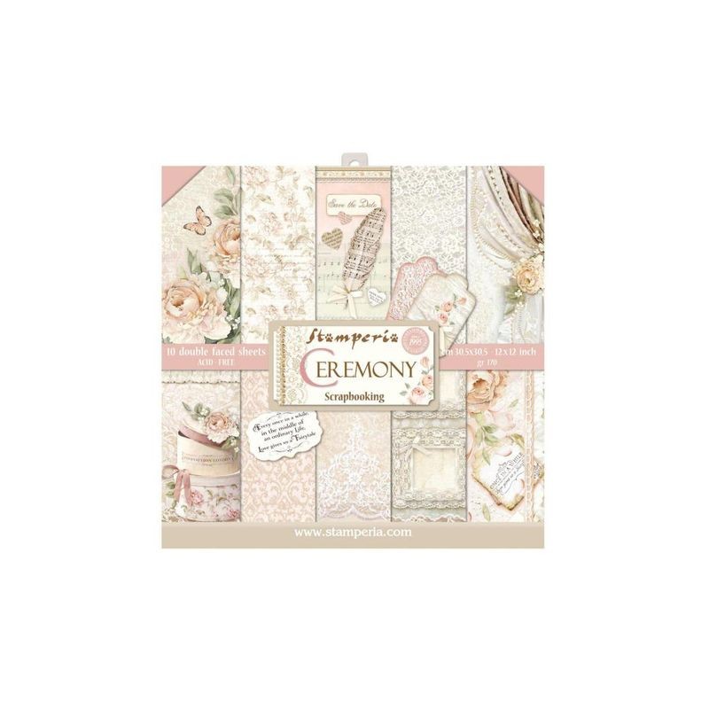 Stamperia Block 10 sheets 30.5x30.5 (12x12) Double Face "Ceremony" : SBBL42