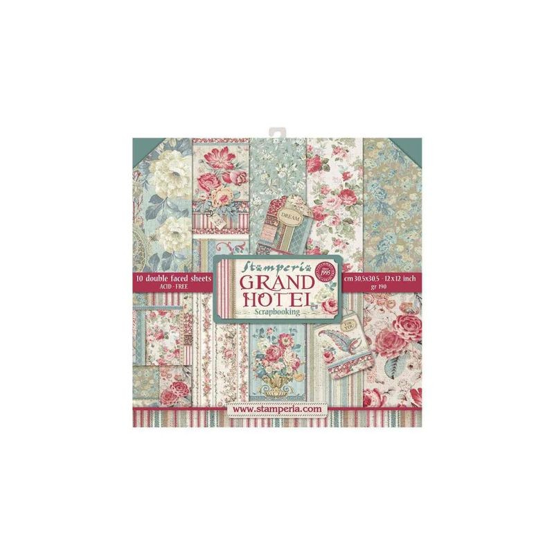 Stamperia Block 10 sheets 30.5x30.5 (12x12) Double Face "Grand Hotel"
