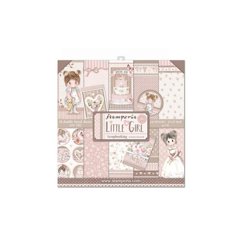 Stamperia Block 10 sheets 30.5x30.5 (12x12) Double Face "Little Girl"