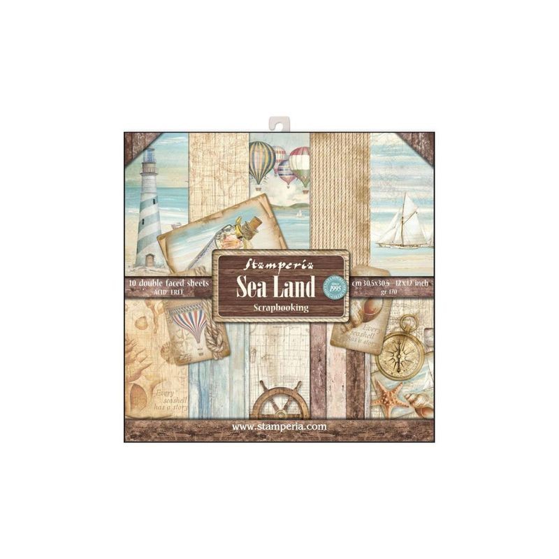Stamperia Block 10 sheets 30.5x30.5 (12"x12") Double Face "Sea Land"