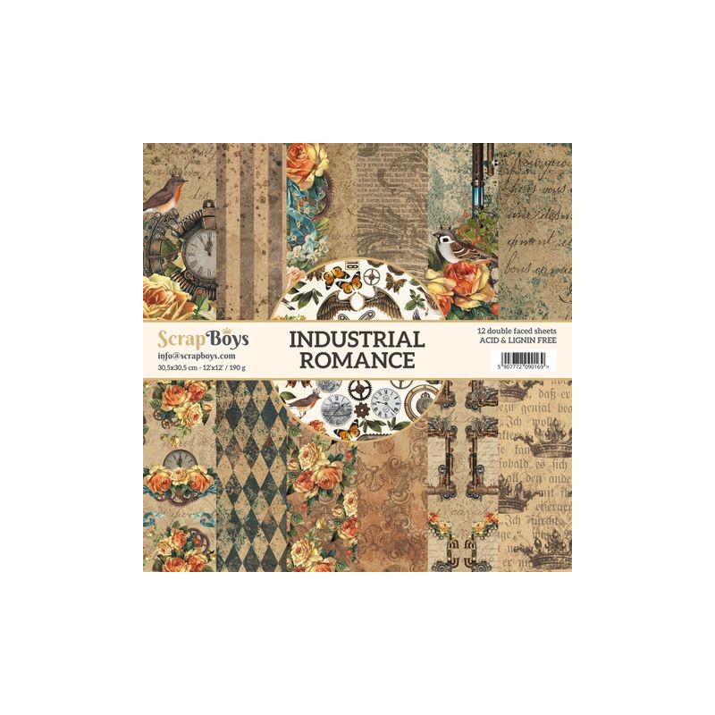 ScrapBoys Industrial Romance Paperset 190g  30,5x30,5 12x12