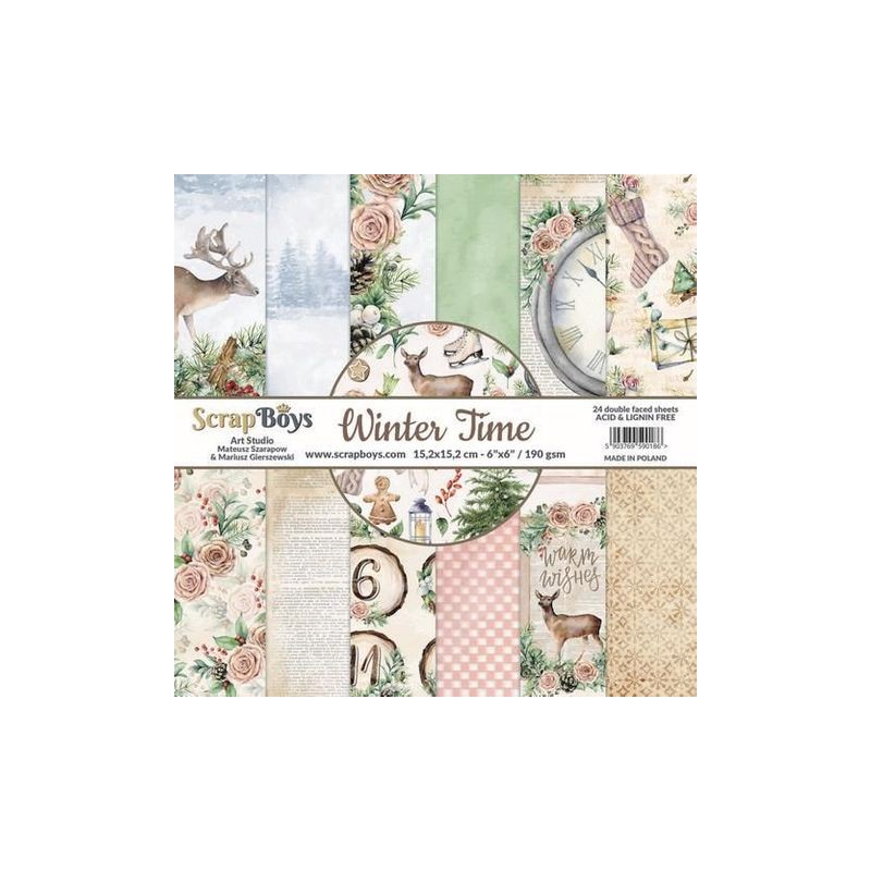 ScrapBoys Winter Time paperpad 190gr 15,2 x 15,2cm-DZ
