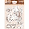 Stamperia NATURAL RUBBER STAMPS CM 14X18 - LADY VAGABOND FLYING SHIP