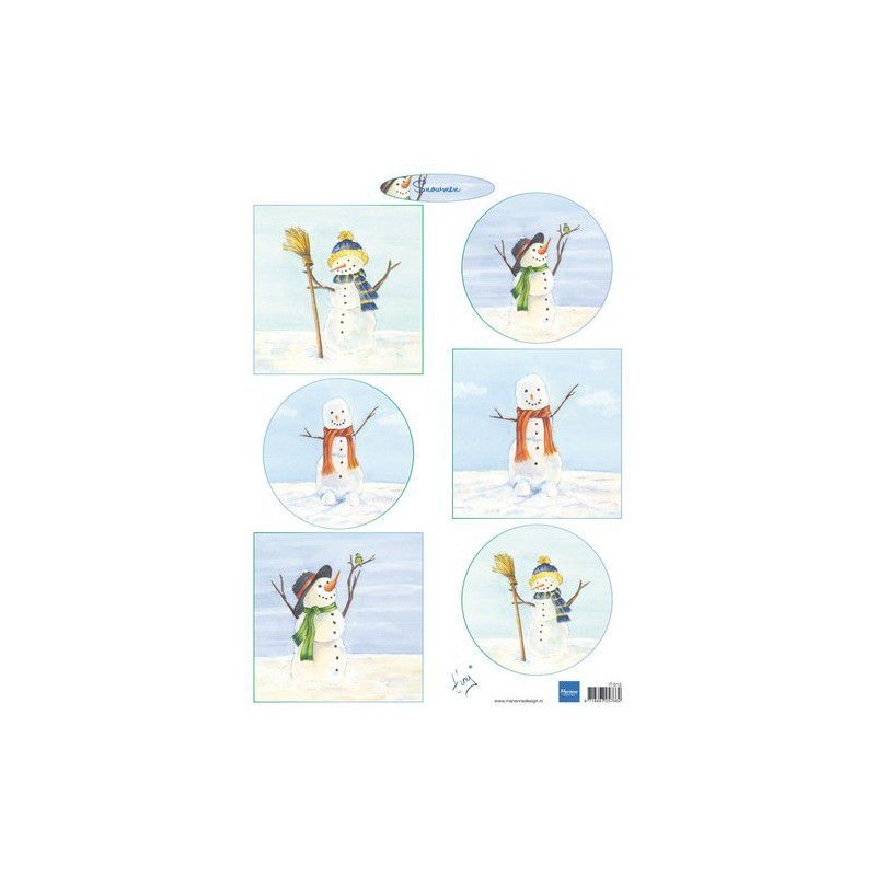 Marianne D Decoupage A4 sheets Tiny‘s Snowmen  IT613