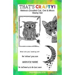 That's Crafty! Clearstamp A5 - "Cat, Owl and Moon" Melina Dahl