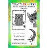 That`s Crafty! Clearstamp A5 - Melinas Cat, Owl and Moon