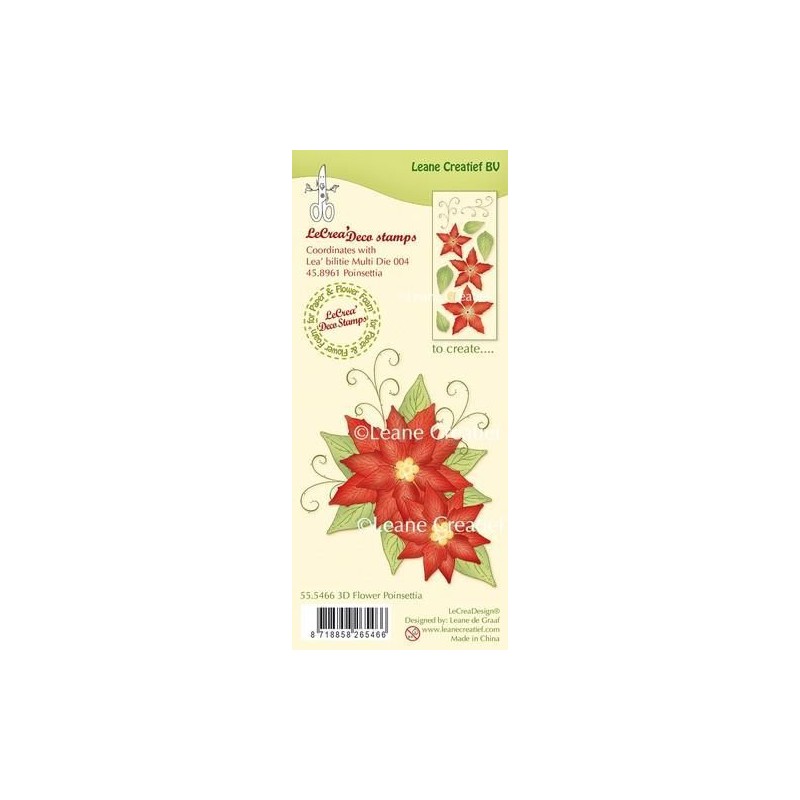 LeCrea - LeCreaDesign Clear stamp 3D Flower Poinsettia