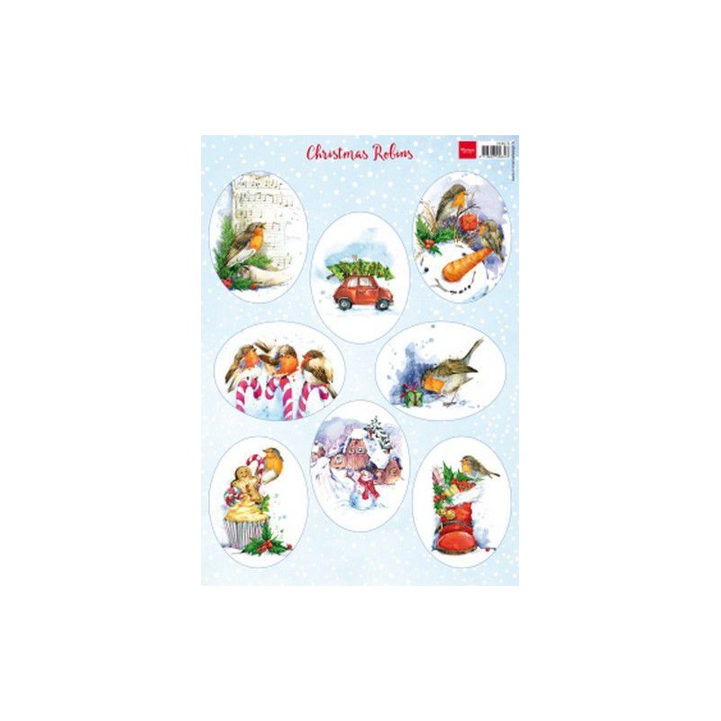 Marianne D Decoupage A4 Christmas Robins