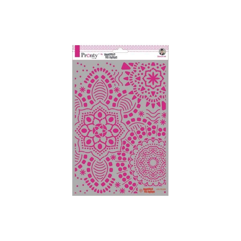 Pronty Mask stencil Mandala background A4  by Jolanda
