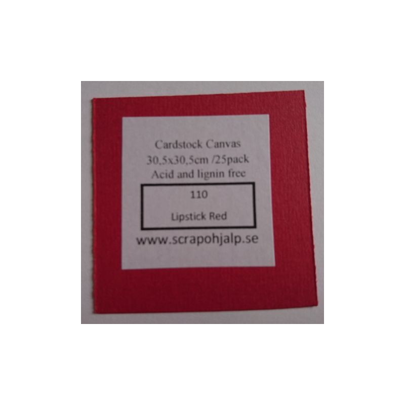 Scrap & Hjälp Cardstock Lipstick red 12"x12" 25 pack eller styckvis SoH110