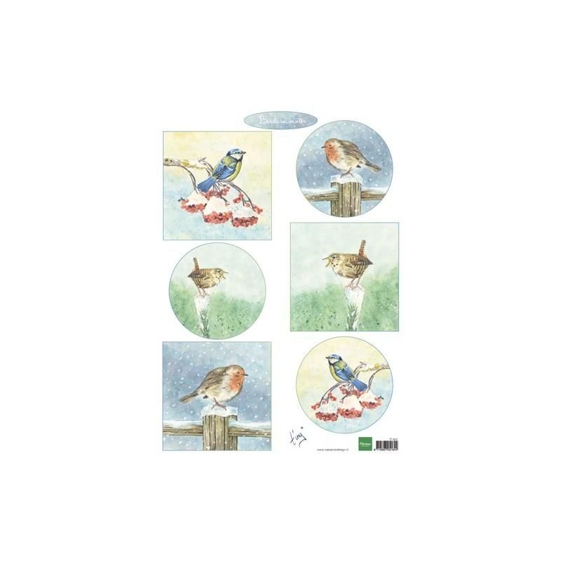 Marianne D Decoupage Tiny`s birds in winter A4  IT605