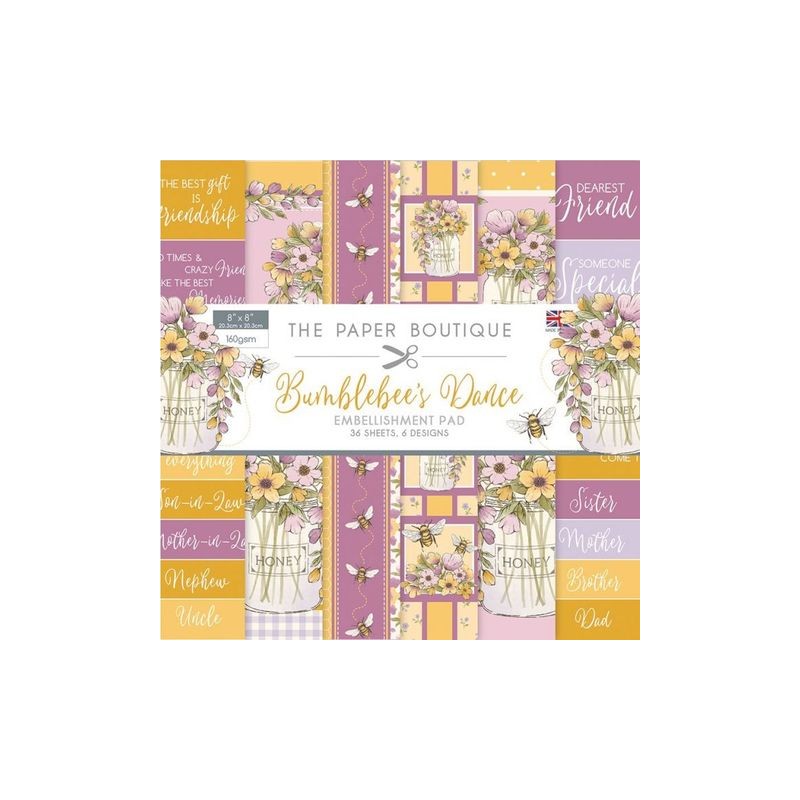 Creative Expressions The Paper Boutique 8x8 Bumblebee's Dance embellishments pad
