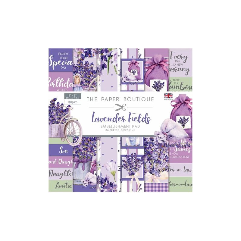 The Paper Boutique Lavender fields 8x8 Embellishments pad
