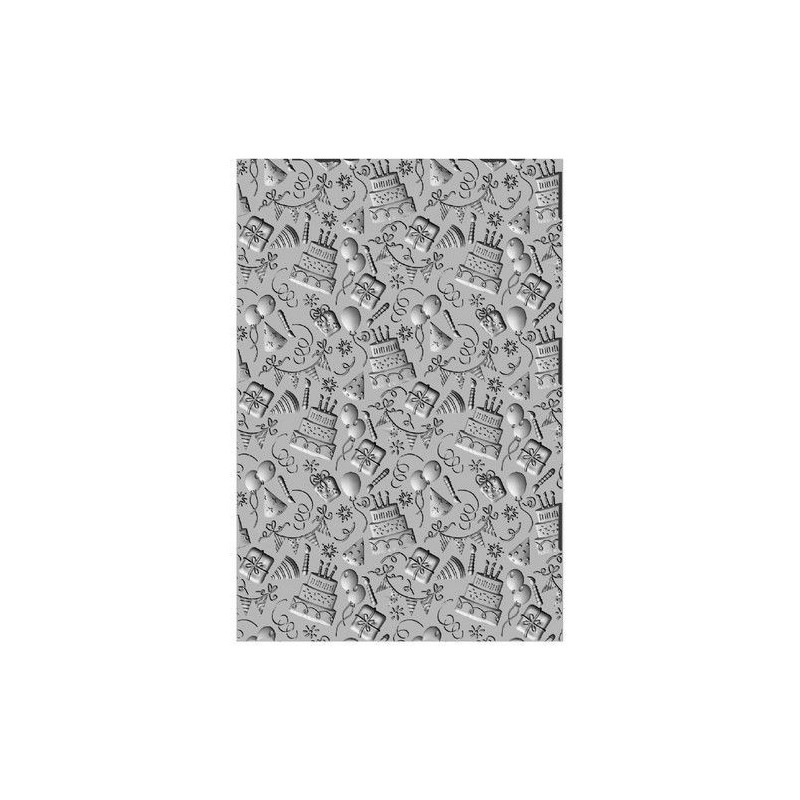 Sizzix 3-D Textured Impressions Embossing Folder A6 Celebrate  Kath Breen