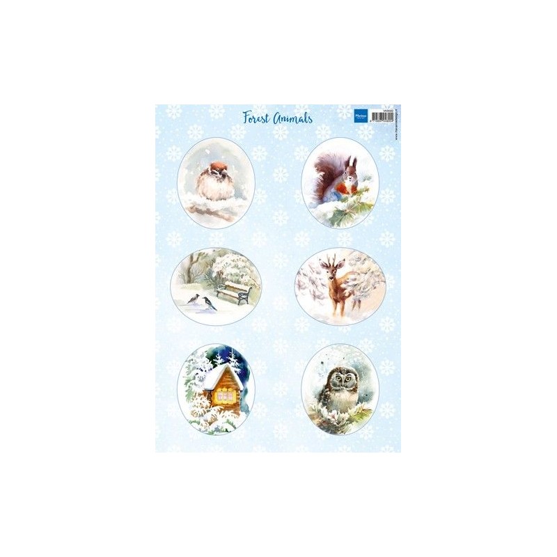 Marianne Design Vinter djur 1 Ugglan Klipp Ark A4