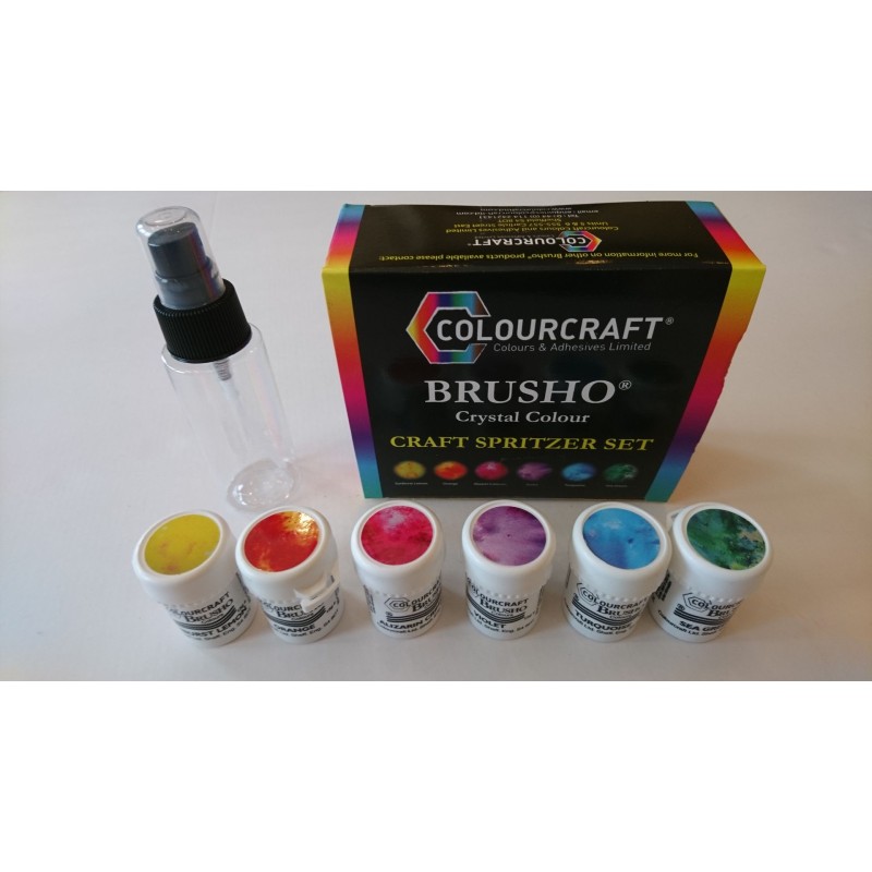 Colourcraft Brusho Paket 6 st Brusho + Spray