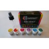 Colourcraft Brusho Färg pulver 6 st x15g + 1 st Spray / Låda