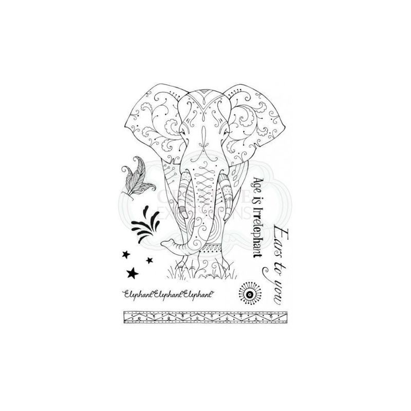 Creative Expressions  Pink ink A5 clear stamp elephant