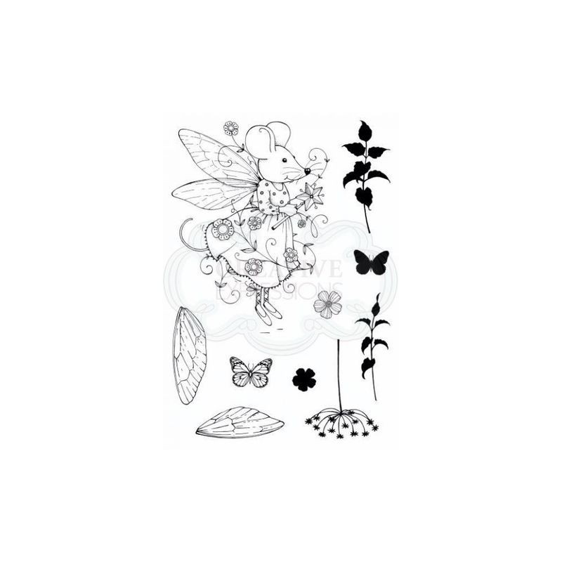 Creative Expressions  Pink ink A6 clear stamp fairy mouse