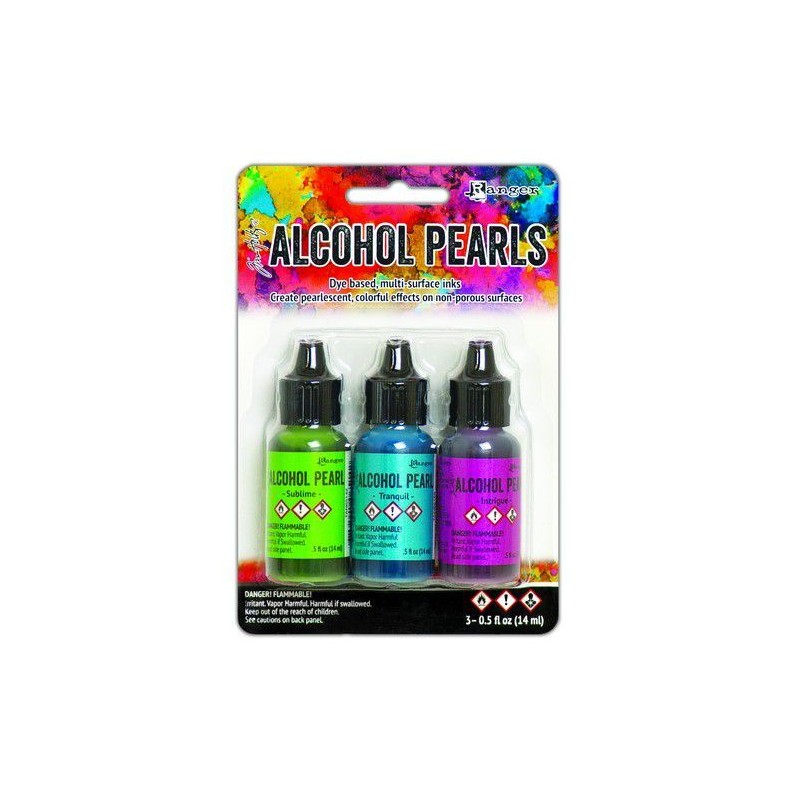 Ranger Alcohol Ink Pearls Kit 2 Sublime, Tranquil, Intrigue  Tim Holtz