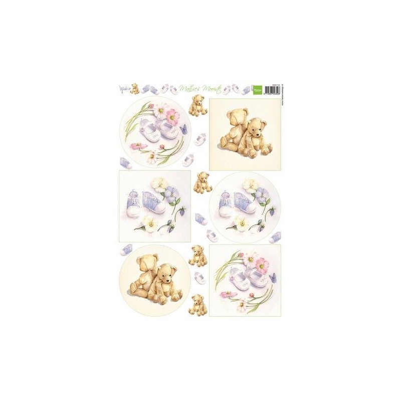 Marianne Design KlippArk "Nallar/Babyskor" A4