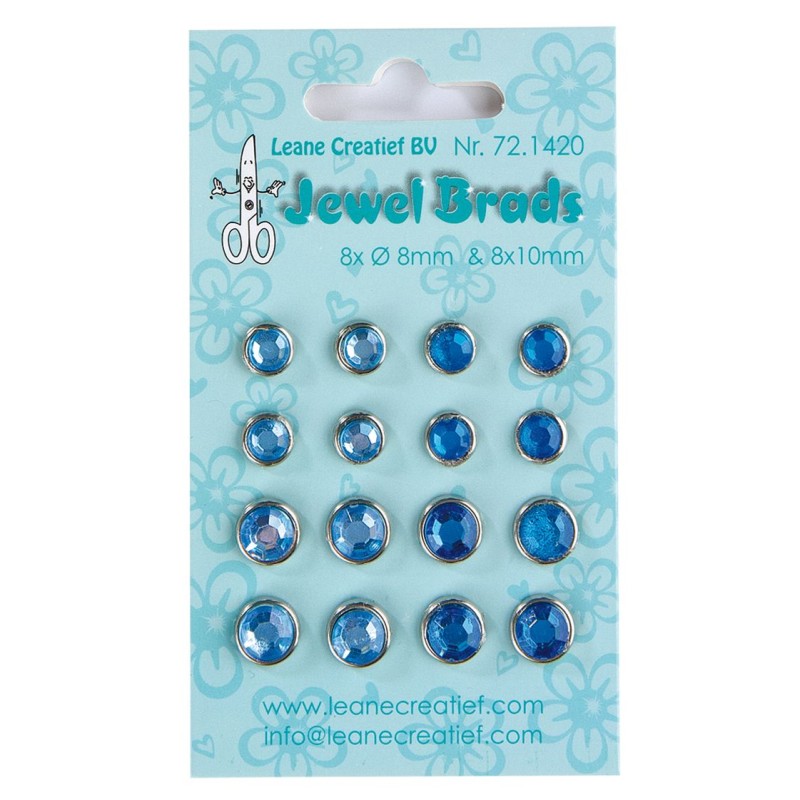 Leane Jewel Brads 8x8mm & 8x10mm - Dark & Light Blue