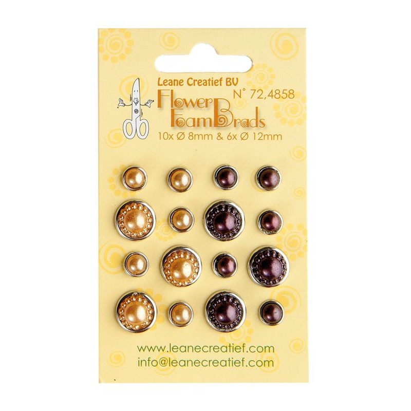 Leane Flower Foam Pearl Brads 16 st, 8mm & 6mm 72.4858