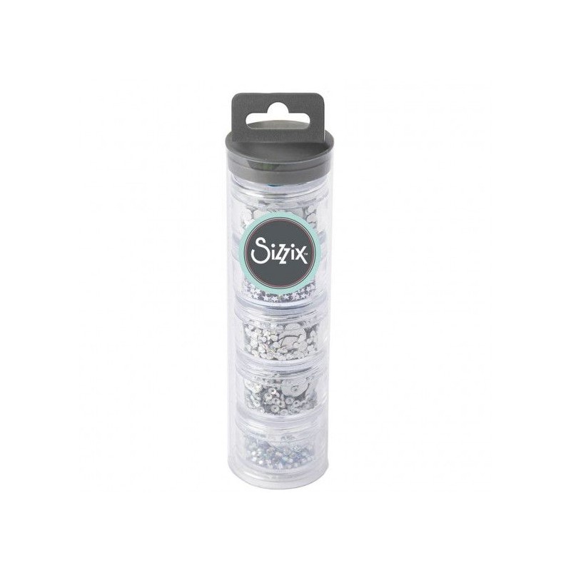 Sizzix • Sequins & beads bluebell 5pk : Silver
