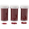 DECO Miniglaskulor, stl. 0,6-0,8+1,5-2+3 mm, 3 burkar, röd